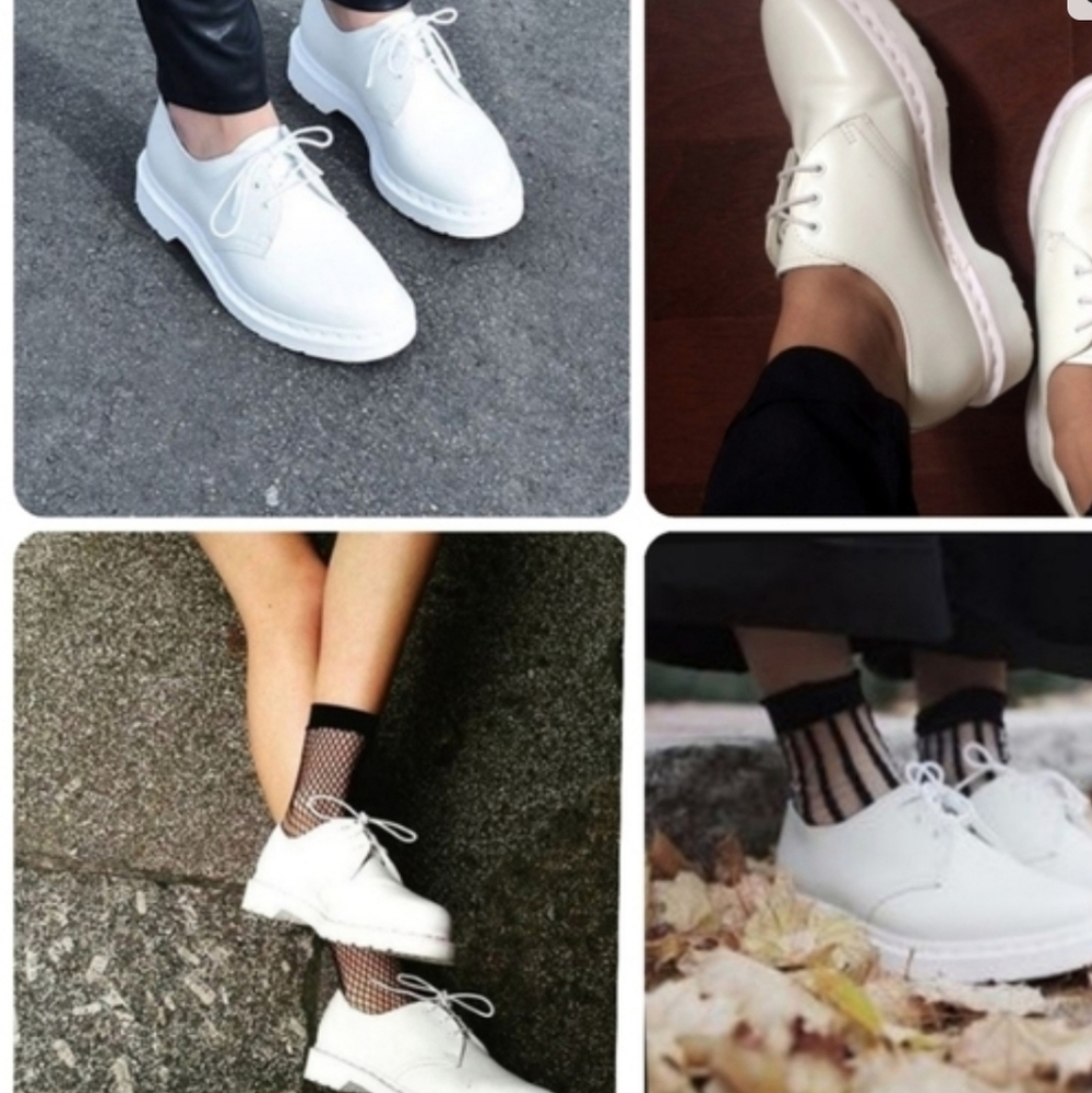 Dr. Martens Mono  White Oxford Leather Shoes